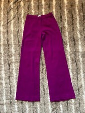 Emilio Pucci Magenta 100 Wool Wide Leg Pull On Pants Size 8
