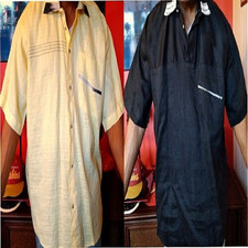 SNOOP DOGG COOL  STYLISH CUSTOM YELLOW-BLACK GABARDINE SHIRTS SLV POCKET NEW 44