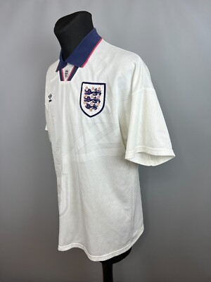 Umbro ゲームシャツ XLサイズ ホワイト 1994 イングランド代表型 ENGLAND 1993 1994 HOME SHIRT FOOTBALL SOCCER JERSEY UMBRO MENS