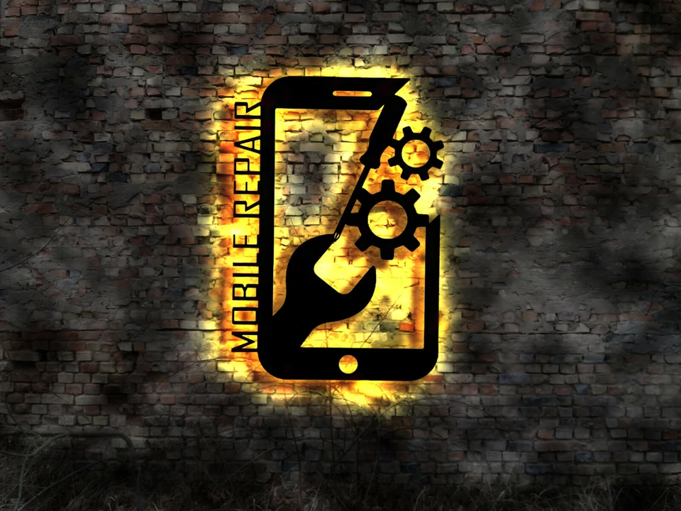LED Schild Handy Leuchtreklame Smartphone Reparatur Laden sign Geschäft Deko - Bild 1 von 1