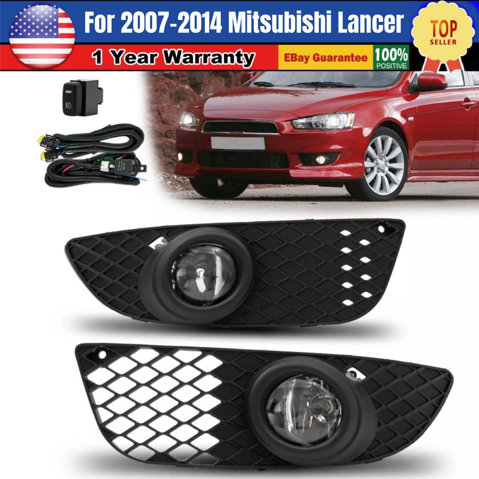 2007-2014 Mitsubishi Lancer Front Fog Lights Pair Left & Right Side