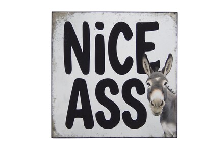 Nice Ass Donkey Funny Bathroom Toilet Restroom Sign Shelf Sitter Wall Art 5 x 5