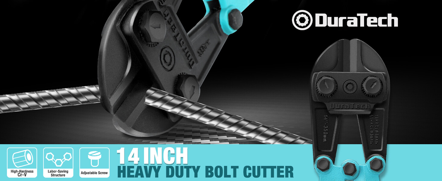 DURATECH 14'' Heavy Duty Bolt Cutter Bi-Material Ergonomic Rubber Grip Handle