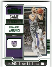 2023-24 Panini Contenders Green Parallel Game Ticket 91 Domantas Sabonis kings