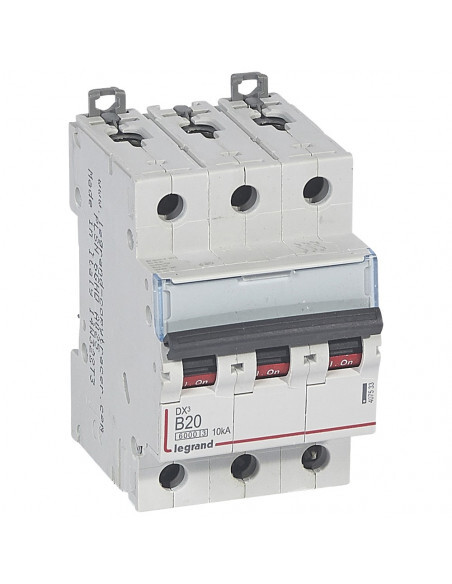 Disjoncteur DX3 B20 Legrand Triphasé 407533 avec pouvoir de coupure 6000A pour câbles longs