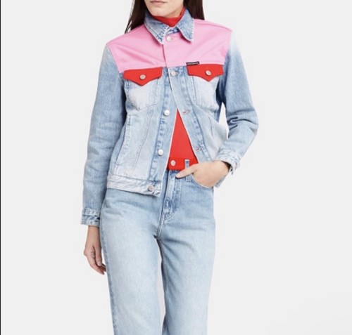 Calvin Klein Color Block Trucker Denim 