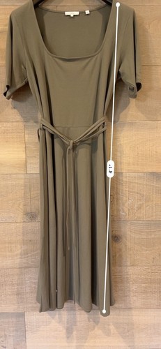 NEW VINCE Belted khaki jersey Midi Dress SIZE 2XL - Picture 5 of 8