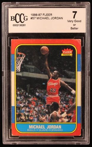 1986-87 Fleer Basketball #57 Michael Jordan RC HOF BGS BCCG 7 Great Centering