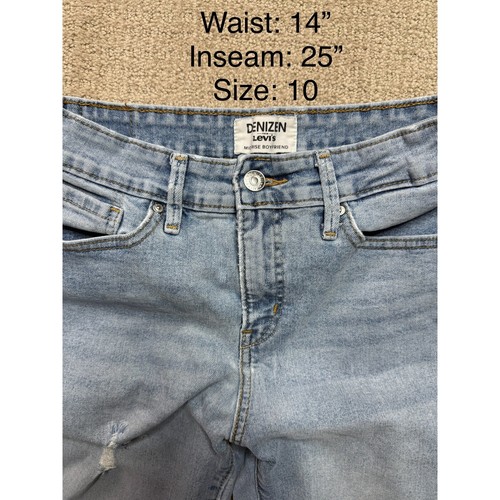 Denizen Levi's Mid-Rise Boyfriend Jeans Distressed Denim Light Wash Size 10 - Picture 2 of 3