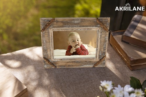 Wooden Picture Frame Rustic Wood Photo Frames Table Top & Wall Mount - Style D - Picture 2 of 10
