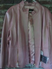 Women's Leather Jacket- Soft Pink 3xl
