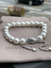 DAVID YURMAN Spiritual Bead Bracelet Sterling Silver With Freshwater Pearl