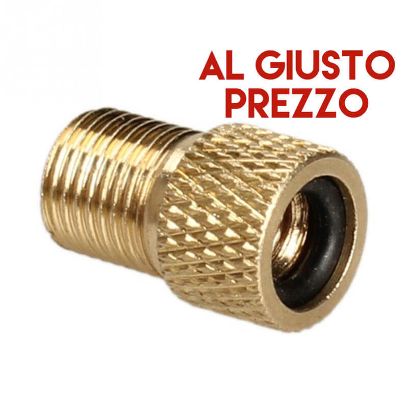 ADATTATORE UNIVERSALE PER VALVOLA BICI IN OTTONE converti da PRESTA a ADATTATORE UNIVERSALE PER VALVOLA BICI IN OTTONE converti da PRESTA a
