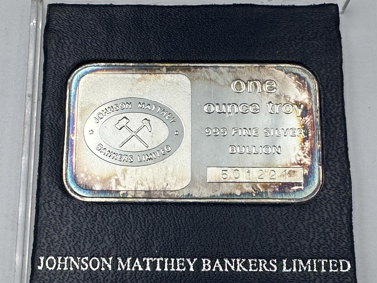 L438 イギリス JOHNSON MATTHEY 1オンス　カプセル付き Rare Johnson Matthey London Bankers limited 1 oz 999 Silver