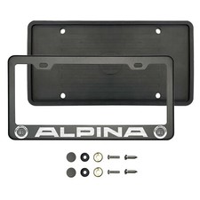 Alpina Laser Etched Matte Black Stainless Steel License Frame Silicone Guard Alpina Laser Etched Matte Black Stainless Steel License Frame Silicone Guard