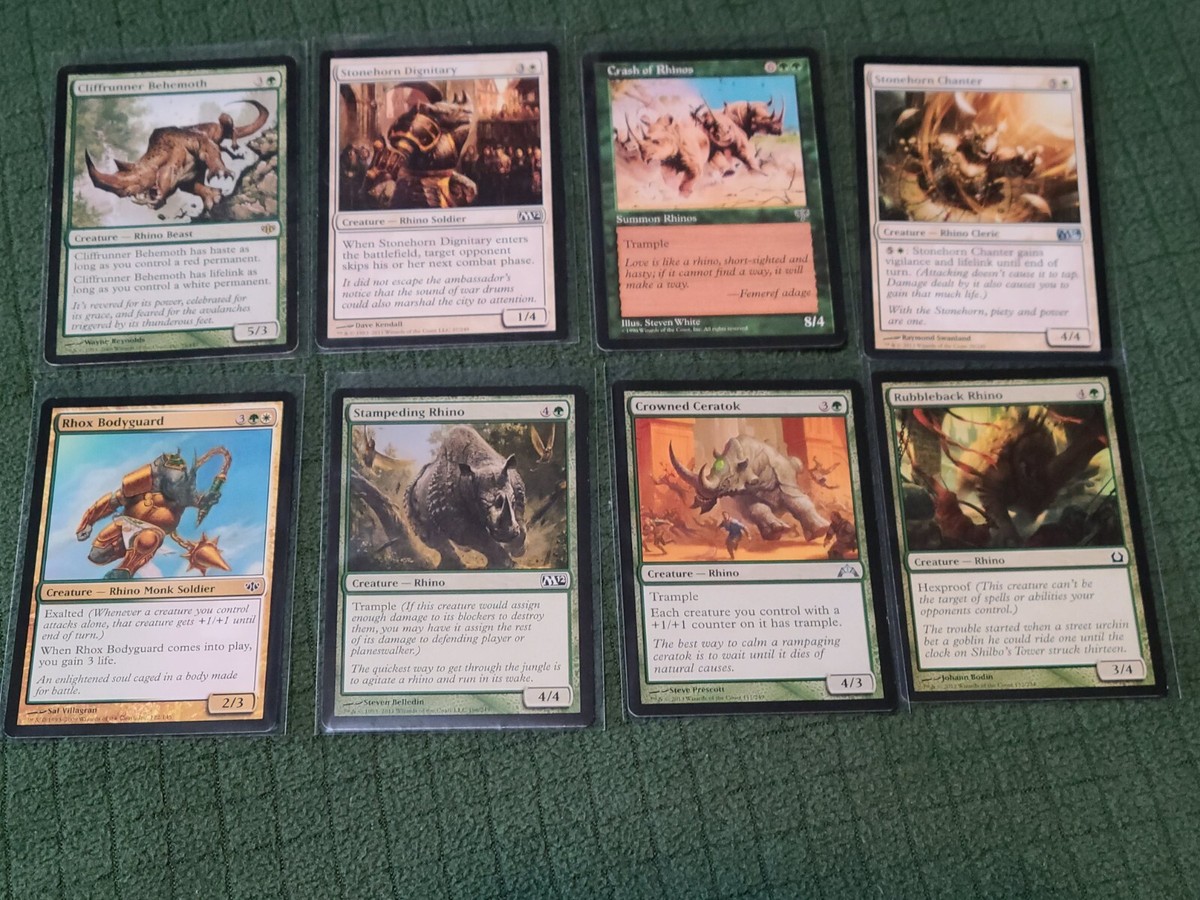 MTG Rhino x8 Stonehorn Dignitary,Rhox Bodyguard,Crash of Rhinos | eBay