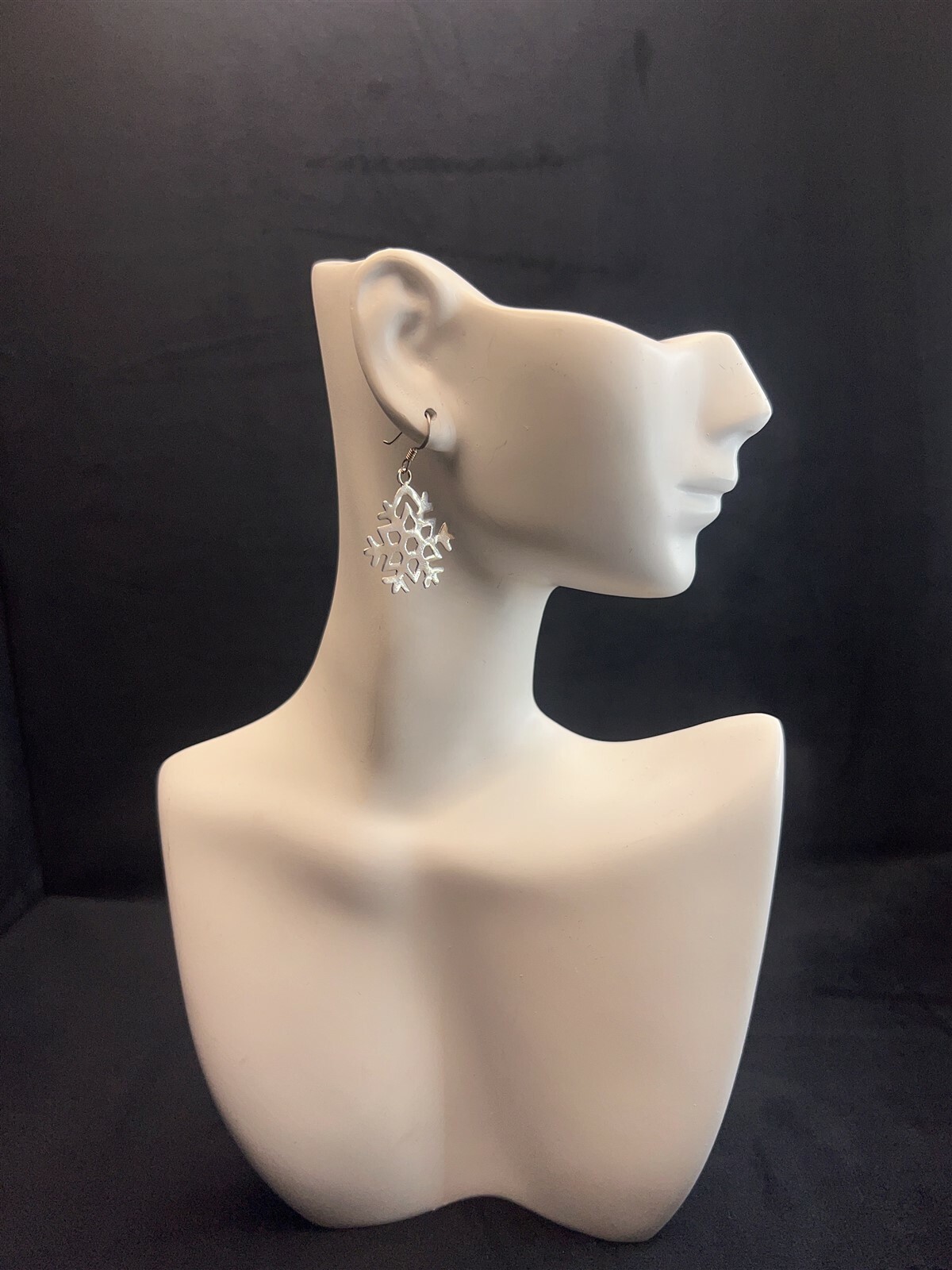 Dangle Drop Hook Snowflake Sterling Silver 925 Ea… - image 3