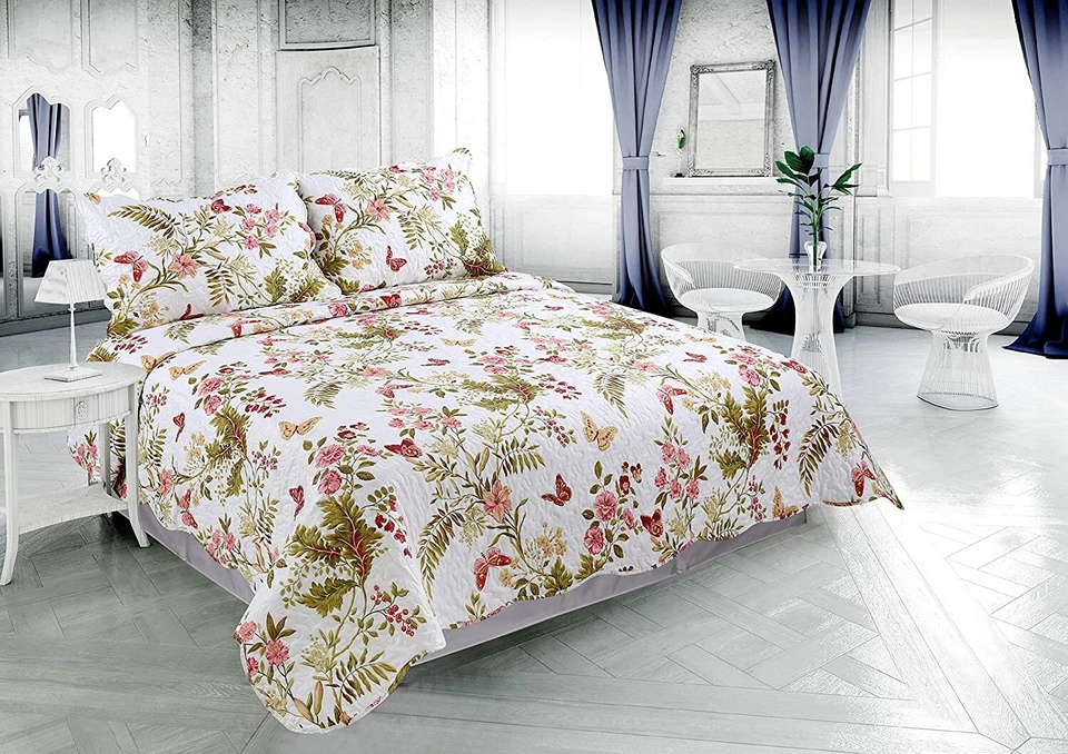 Quilt Set 3 Piece Bedspread Reversible Printed Mandala Soft Breathable Coverlet Foto 4 de 4