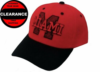 NFL Athletic Caps / ''Miami'' City Themed Adjustable Red & Black Athletic Cap, ADJ