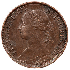 1885 QUEEN VICTORIA FARTHING COIN