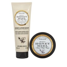 Perlier Honey Raw Sugar 2-piece Gift-Set with Bath Cream Melt-In Body Butter