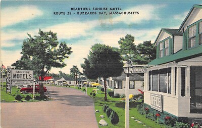 Buzzards Bay Massachusetts 1940s Postcard Sunrise Motel 