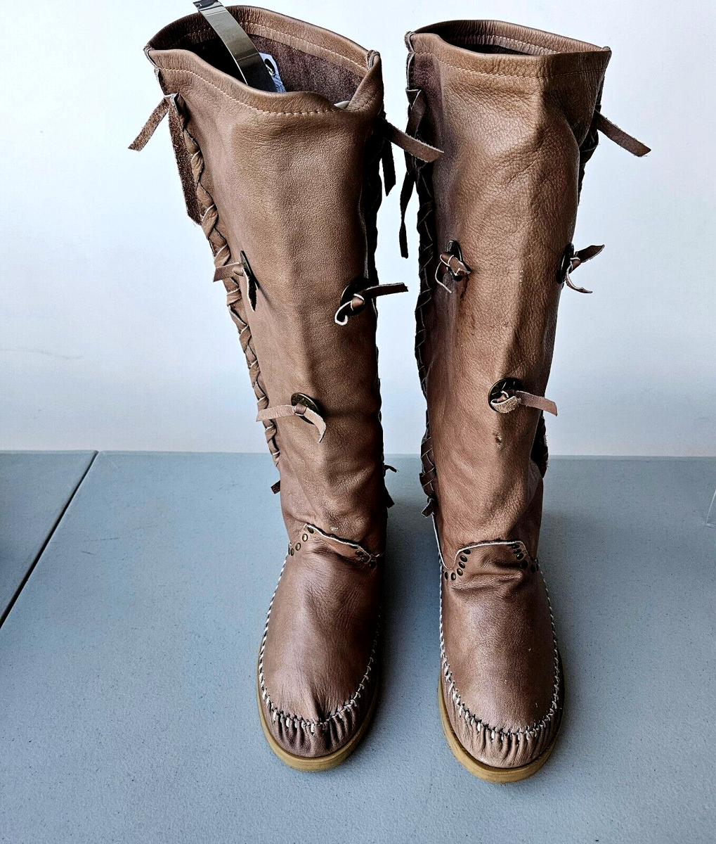 LdiR - L'Artigiano di Riccione Womens Soft Leather Beige Knee