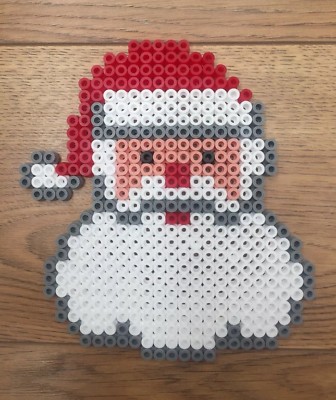 Father Christmas Santa Hama Perler Fuse Bead Coaster Set