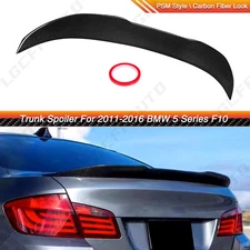 FOR 11-17 BMW 5 Series F10 & M5 Carbon Fiber PSM Style High Kick Trunk Spoiler
