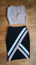 New Women Crop+Skirt  Sexy Bandage Bodycon Two Piece Sleeveless Club wear Dress