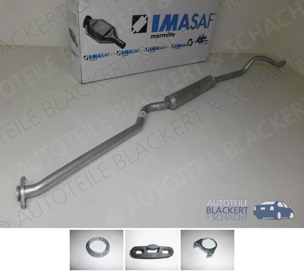Imasaf Auspuff Mitteltopf + Anbauteile für Opel Kadett D 1.3 N + 1.3 S 1979-1982-image