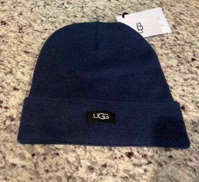 UGG UNISEX KNIT CUFF HAT w/UGG LOGO NAVY BLUE One Size 18743 MSRP $55 NWT