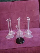6 Transparent Clear Color Dolls Toy Stand Support Holder Baby doll Stand Display