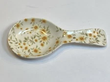 Oh Gussie Cracker Barrel New Spoon Rest Ceramic Daisy Sunflower Yellow Flower 8"