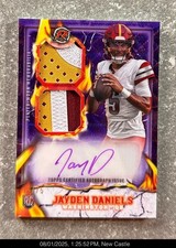 2024 Topps Resurgence Jayden Daniels Purple Surge RPA RC Auto Dual Patch 15/75