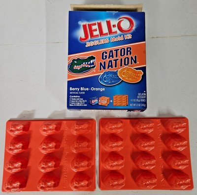 JELL-O Jigglers Mold Kit Gator Nation Florida Gators 2 Trays 24 Cavities No Mix