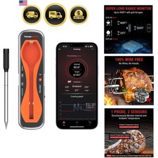 500 ft Wireless Meat Thermometer Digital, Bluetooth Meat Thermometer Wrieless...