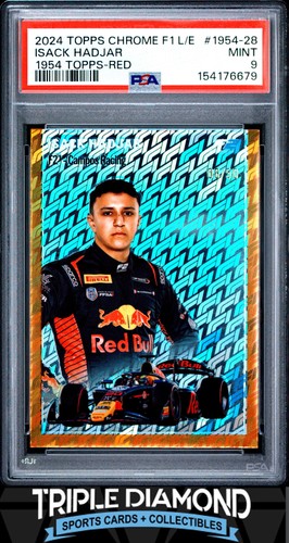 Isack Hadjar [Red Logofractor] #1954-28 2024 Topps Chrome Formula 1 1954 card