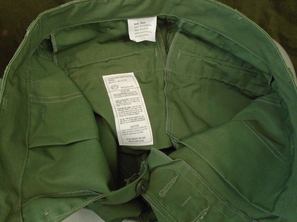 US Military Army Combat Uniform Pants Small Short OD Green OPFOR New ...