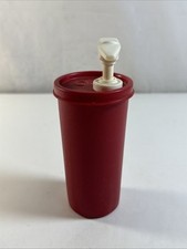 Vintage Tupperware Ketchup Pump Dispenser 1329-1, Lid 870-15 Red Retro Style