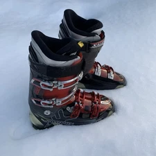 SALOMON Energyzer 100 Impact 8 Ski Boots Size 28 Black And Red Good Condition