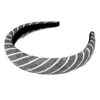 Alexandre De Paris Headband - White Navy Stripe