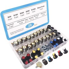 RUNCCI-YUN 20pcs Potenziometro Rotativo Potenziometri Lineari B5k B10k B20k 
