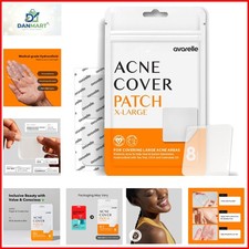 Acne Patches XL, Acne Cover Patch Large  Pimple Patches for Face Cheek  Nos...