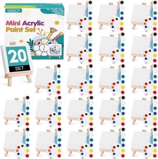 ESRICH 20 Set Mini Canvas Painting Kit, Minis Acrylic Paint Set, Valentines Day