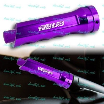 1PCS Mugen Purple Aluminum Car Handle Hand Brake Sleeve Universal Fitment Cover