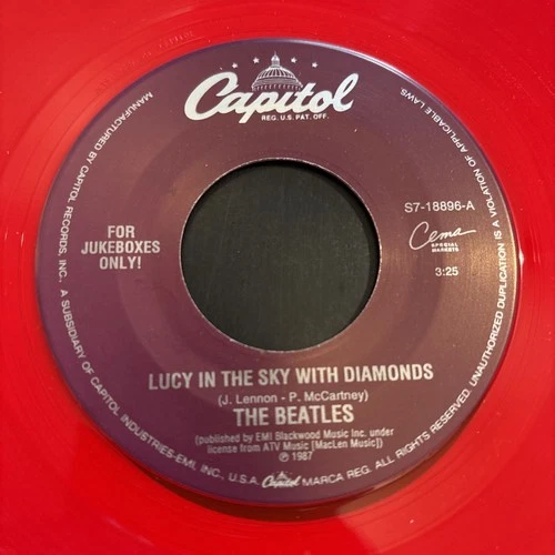 The Beatles Lucy In The Sky With Diamonds RED VINYL 7” Record 45 Rpm Jukebox