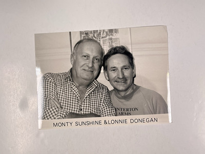 Monty Sunshine & Lonnie Donegan Foto Schwarz-Weiß Pressepromotion Circa 80er