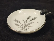 Vintage Lefton Porcelain Personal Ashtray Silver Wheat