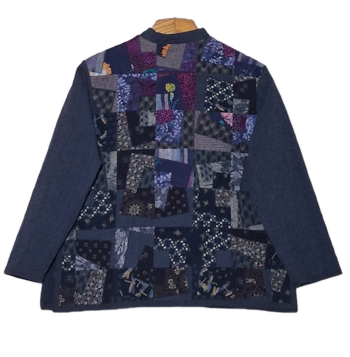 Womens Cotton Patchwork Quilted Jacket Large Blue… - image 10